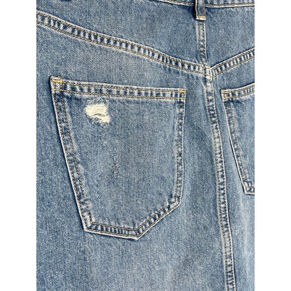 Free People We The Free Ripped Denim Skirt Blue Cotton Casual XS (25) - Picture 10 of 11
